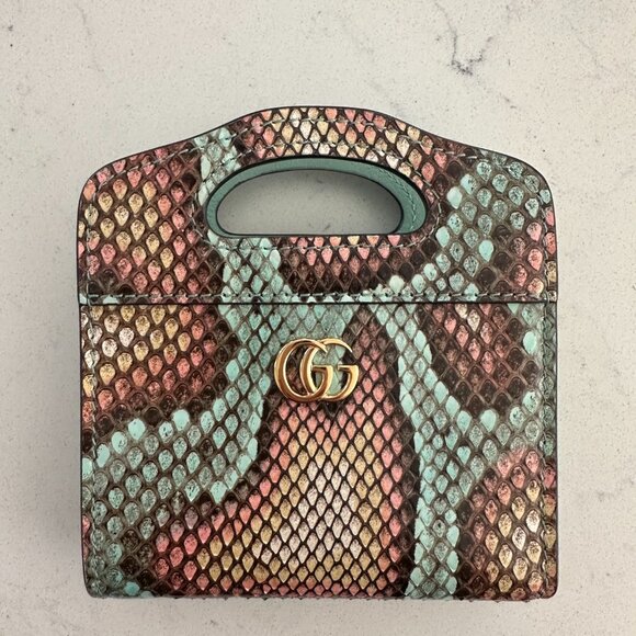 Gucci GG Marmont top handle python card case wallet - Picture 4 of 4